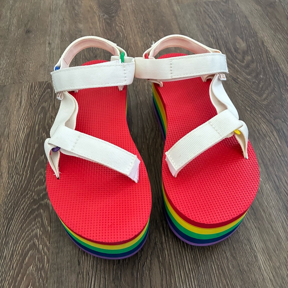 Teva Flatform Universal Rainbow Pride Sandals - Picture 6 of 16